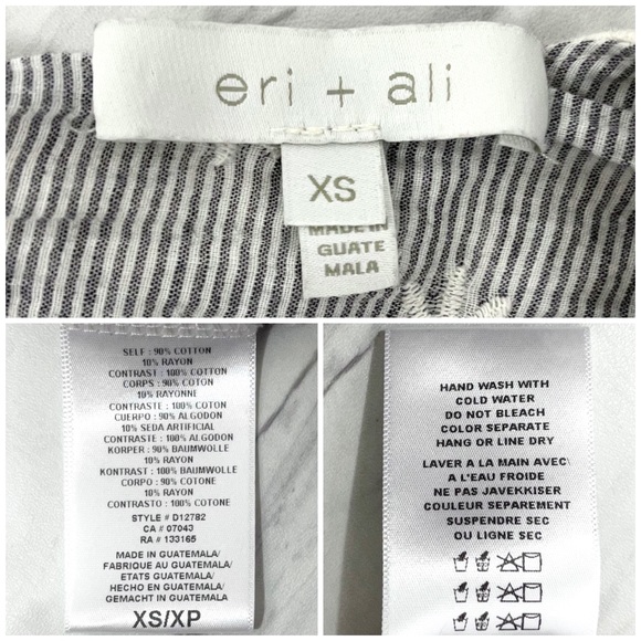 Anthropologie- eri + ali Cream Gray Stripe Contrast Knit Top Size XS. - Picture 8 of 9